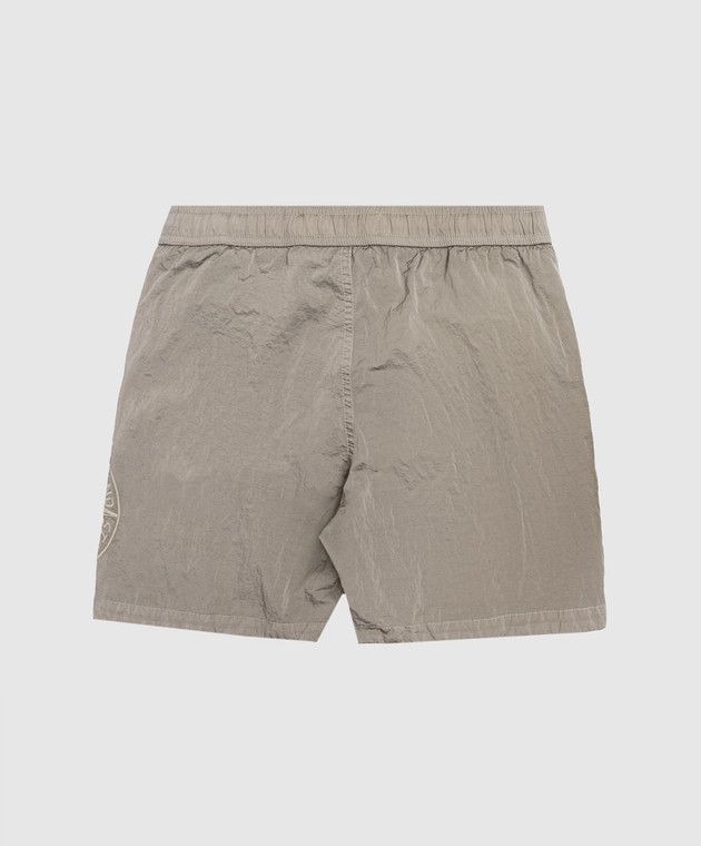 Stone Island Детские шорты цвета хаки с вышивкой эмблемы L1S16B100001S00431012 изображение 2