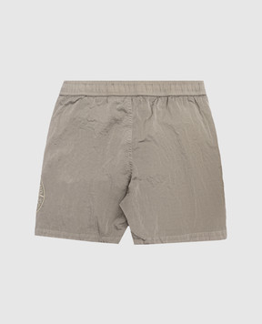 Stone Island Детские шорты цвета хаки с вышивкой эмблемы L1S16B100001S00431012