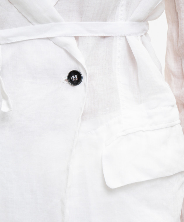 Masnada Белый двубортный жакет с рамой 8051 изображение 5