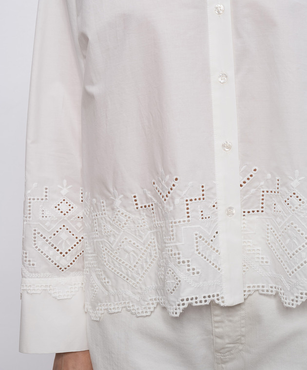 Momoni Белая рубашка TALAVERA с вышивкой б MOSH04220MO изображение 5