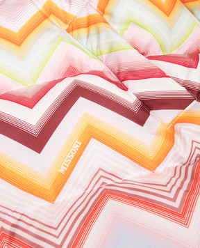 Missoni Дитячий рожевий пуховик в брендовий принт MZ2A10N0443