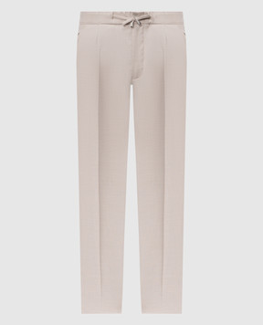 Enrico Mandelli Бежеві штани з кашеміру GYM02B5607