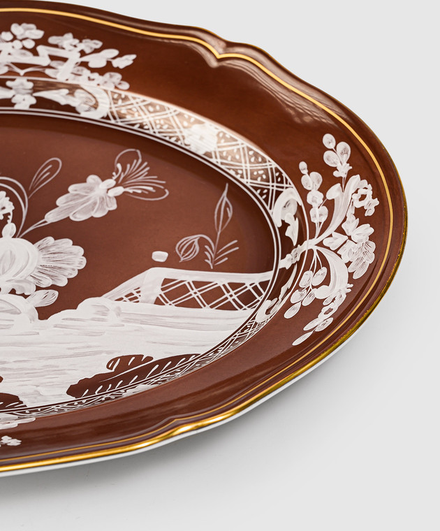 Ginori 1735 Коричневое фарфоровое овальное блюдо Oriente Italiano 003RG00FVS130010340 изображение 3