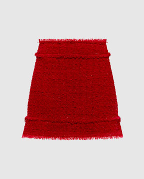 Dolce&Gabbana Красная твидовая юбка с люрексом F4DECTHJMRM