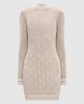 Palm Angels s Бежева сукня міні з люрексом PWHI048R24KNI001