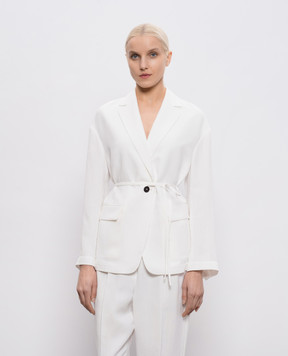Brunello Cucinelli Білий жакет з льоном MH1267591