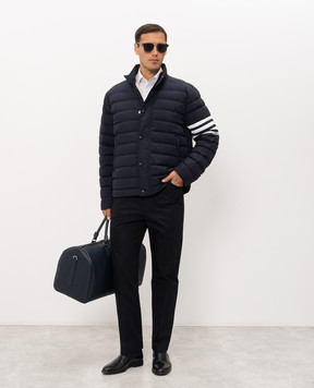 Thom Browne Синяя пуховая стеганная куртка MJD136XF1095