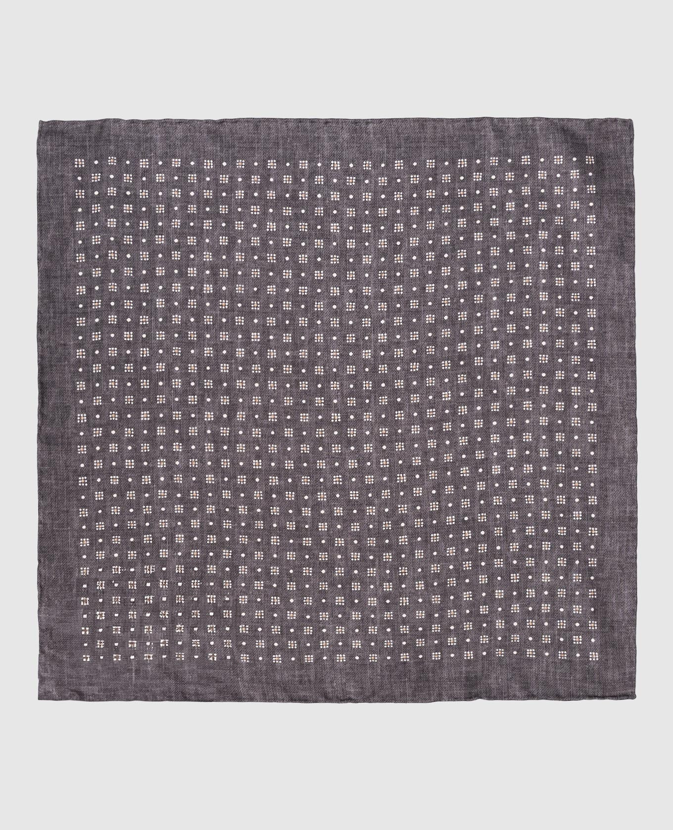 Серый платок-паше из шелка в узор