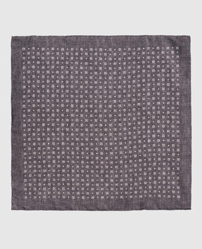 Brunello Cucinelli Сіра хустка-паше із шовку у візерунок MX8700091