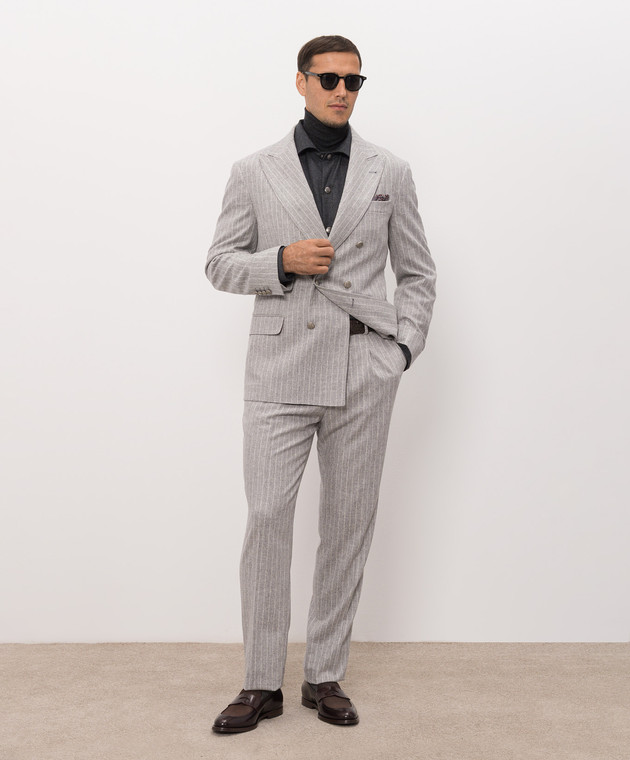 Brunello Cucinelli Серая рубашка из шерсти MY6660721 изображение 2