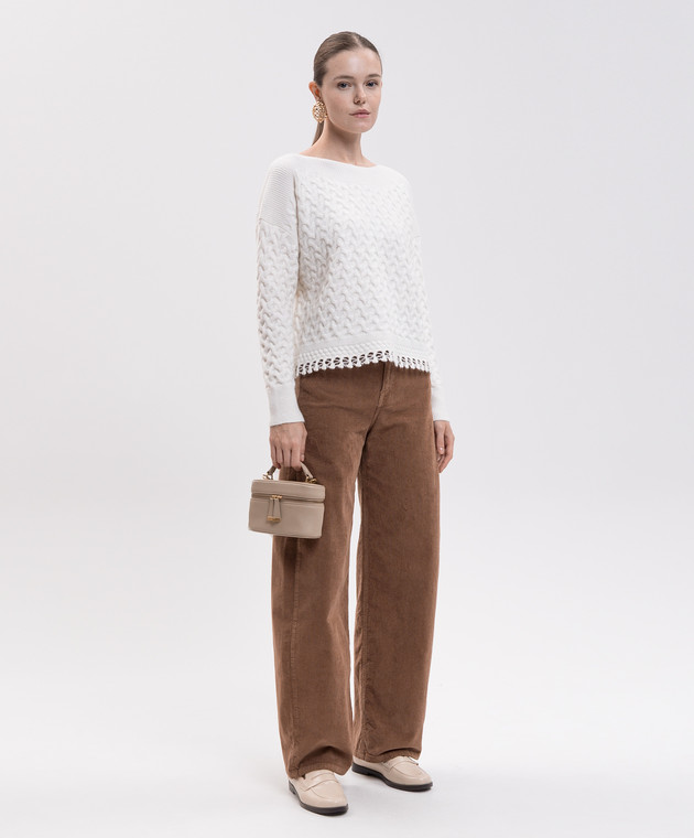 Twinset Свитер цвета айвори с фактурным узором 262AP3282 изображение 2