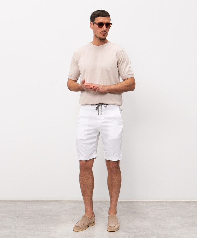 Marco Pescarolo Білі шорти з льоном CENITO5302 зображення 2