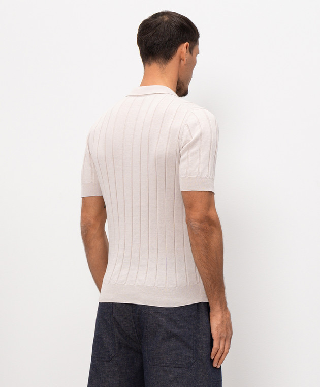 Pini Parma Бежеве поло з бавовни POLORIBST зображення 4