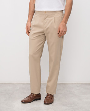 ISAIA Бежевые брюки с шелком PNC04721070