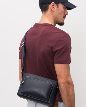 Bally Синяя кожаная сумка Capitol MAC06IVT710