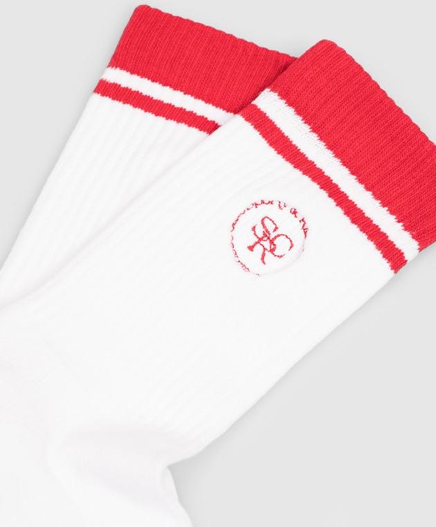 Sporty & Rich Носки с вышивкой монограммы логотипа AC02771305WH17 изображение 2