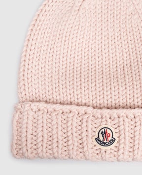 Moncler ENFANT Дитяча рожева шапка з вовни K29543B00026M1172