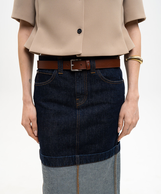 Ami Paris Коричневий шкіряний ремінь з фактурною емблемою UBL205AL0140w зображення 2