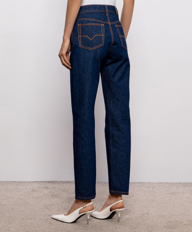 Versace Синие джинсы с логотип патч 10251021A18404 изображение 4