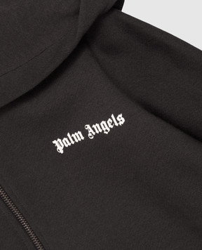 Palm Angels Дитяча утеплена чорна спортивна куртка з принтом логотипа F6PAJBZH015