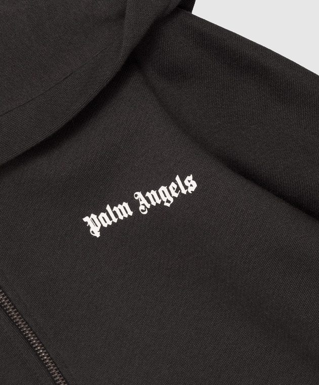 Palm Angels Детская утепленная черная спортивная куртка с принтом логотипа F6PAJBZH015 изображение 3
