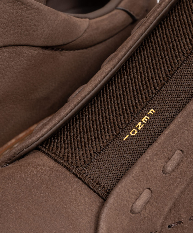 Fendi Коричневые кроссовки City с нубуком 7E1937AY1X изображение 5