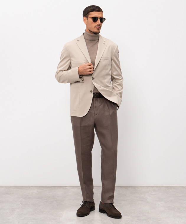 Peserico Коричневі штани з льону R54274D02606 зображення 2