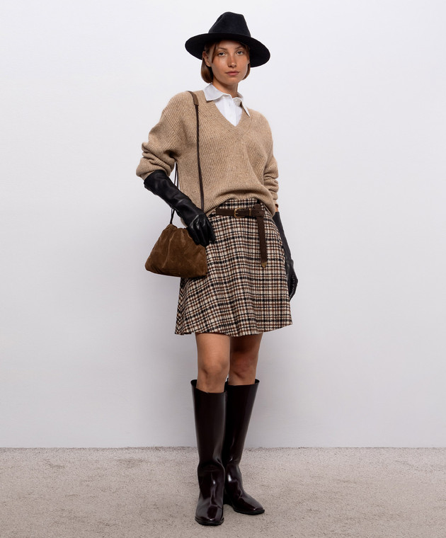 Brunello Cucinelli Бежевий пуловер з кашеміром та вовною MTX755602P зображення 2