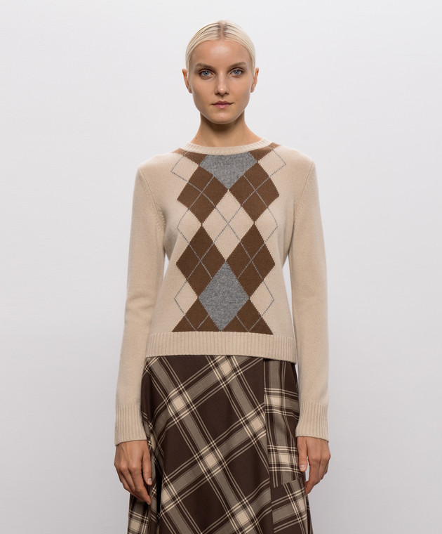 Max Mara Бежевый джемпер из шерсти и кашемира MSTFARAONE изображение 3