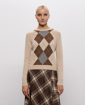 Max Mara Бежевый джемпер из шерсти и кашемира MSTFARAONE