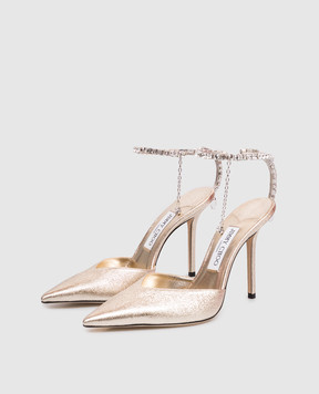Jimmy Choo Золотисті туфлі Saeda з кристалами SAEDA100DQM