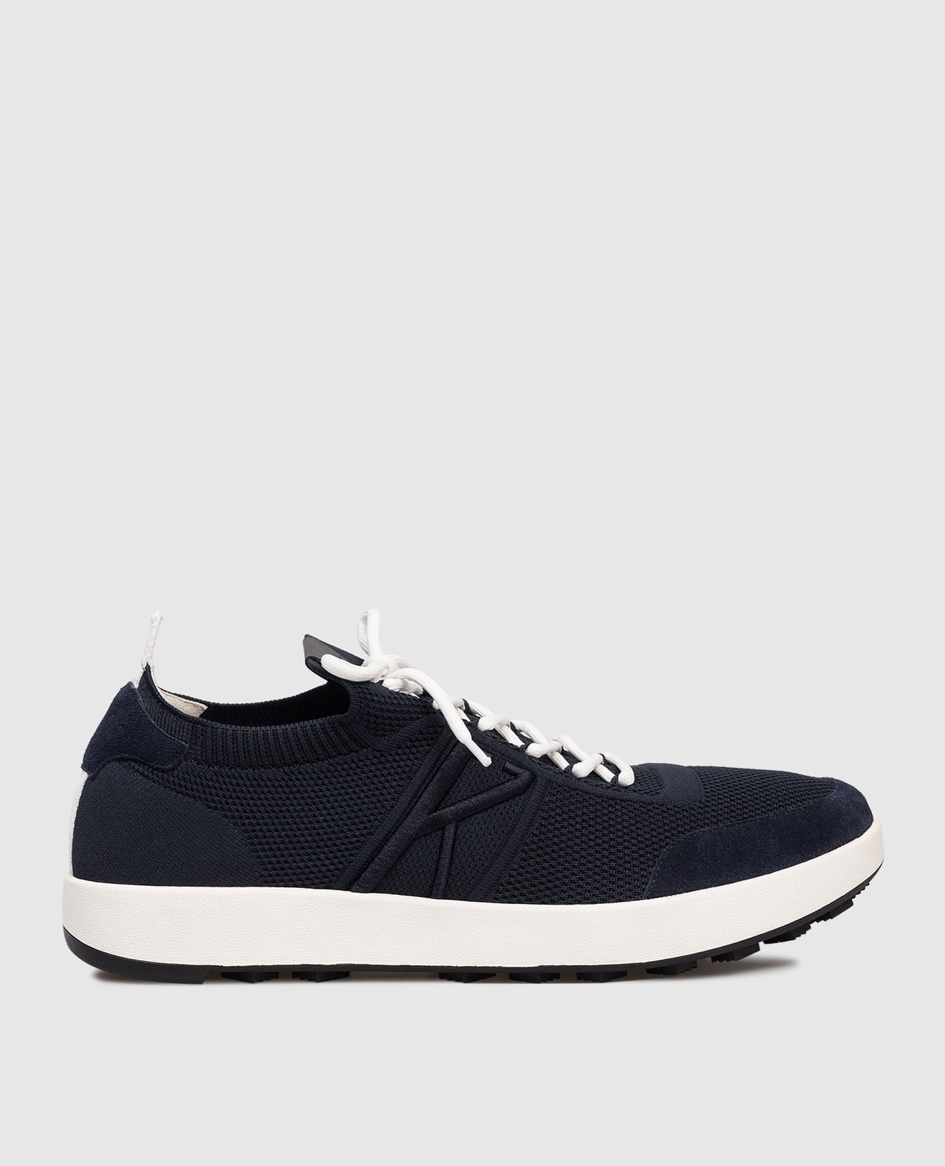 Синие комбинированные кроссовки с монограммой