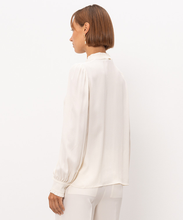 Twinset Блуза кольору айворі з шовком 262TP278B зображення 4