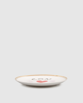 Bitossi Home Белая фарфоровая тарелка для хлеба With Love FTB00271