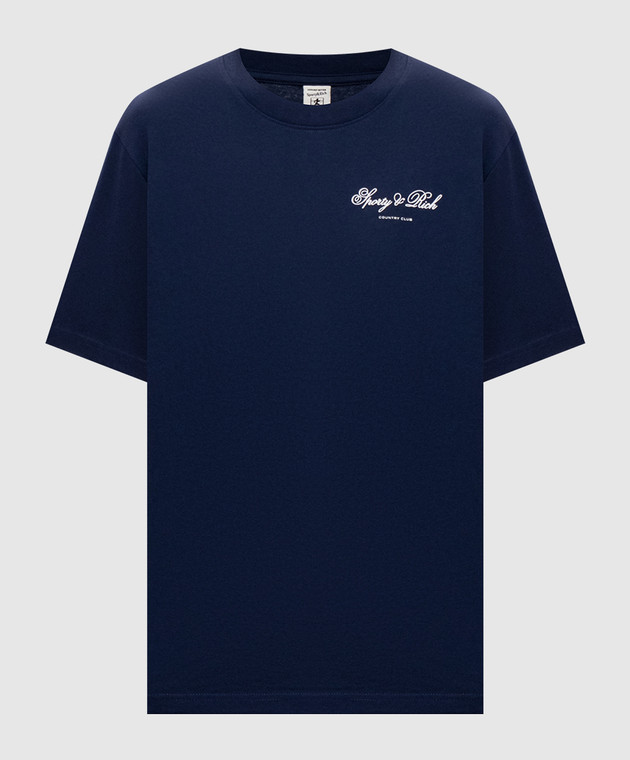 Sporty & Rich Синя футболка Club Script TO11985274BL106