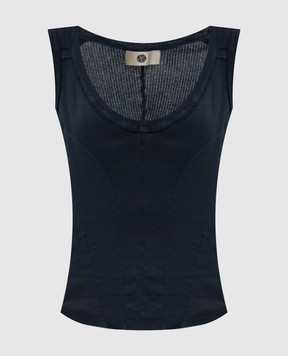 Marc Le Bihan Синяя майка в рубчик 2841