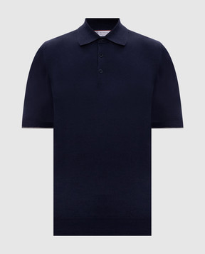 Brunello Cucinelli Синє поло з окантуванням M29800125