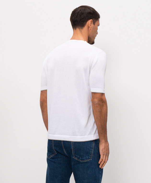 Pini Parma Біла футболка з контрастним окантуванням TSHIWHITE зображення 4