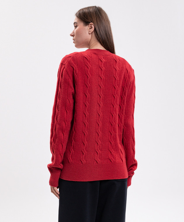 Ami Paris Красный свитер из мериноса шерсти UKS880KN0189w изображение 4