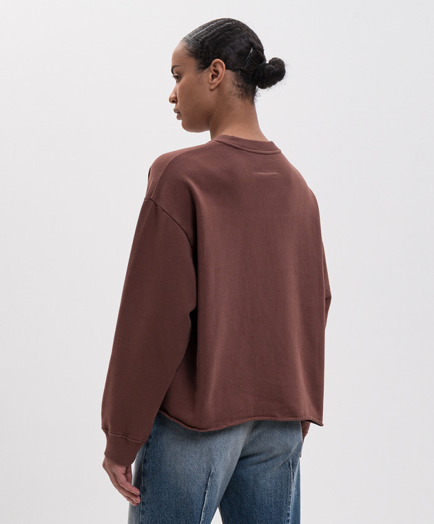 Maison Margiela MM6 Коричневий світшот з принтом логотипа S52GU0260M25025 зображення 4