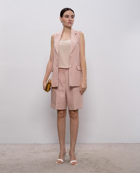 Peserico Бежевий топ із шовку з ланцюжком моніль A08921D07325