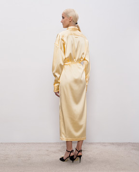 Thierry Mugler Жовта сукня-сорочка з вишивкою логотипа 26P1RO18145013