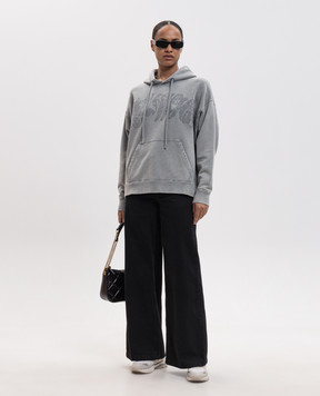 Off-White Сіре худі з вишивкою логотипа 2FE00448T