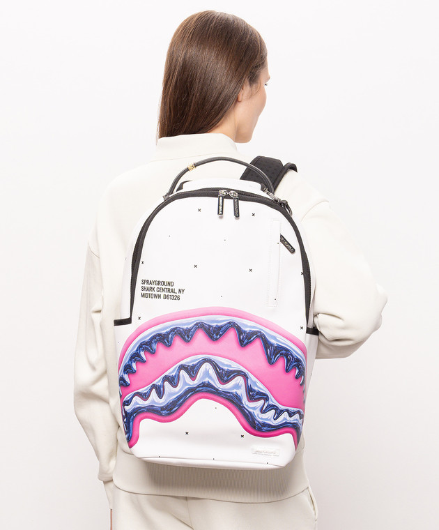 Sprayground Детский белый рюкзак LIQUID CHROMATIC SHARK CENTRAL 910B8427NSZ изображение 2