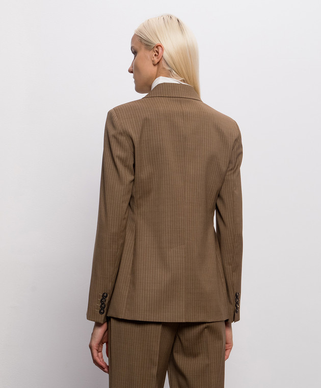Max Mara Коричневий двобортний жакет UMICO з вовни MSTUMICO зображення 4