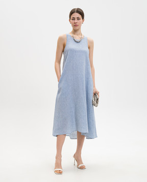 Peserico Голубое платье из льна S02226D02600