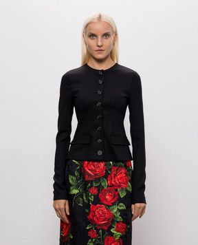 Dolce&Gabbana Черный жакет из шерсти F27HETFUBCE