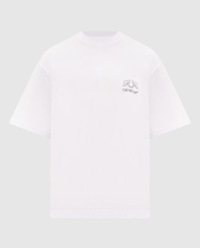 Off-White Біла футболка з принтом логотипа та емблеми 44MAA120F26J01E