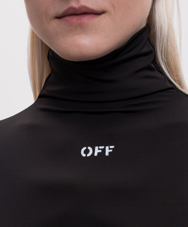 Off-White Черный топ с принтом логотипа 2FA00629T изображение 5