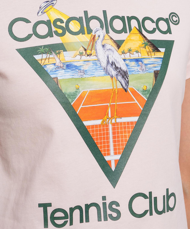 Casablanca Розовая футболка Tennis Club с принтом логотипа WPF26JTS02002 изображение 5
